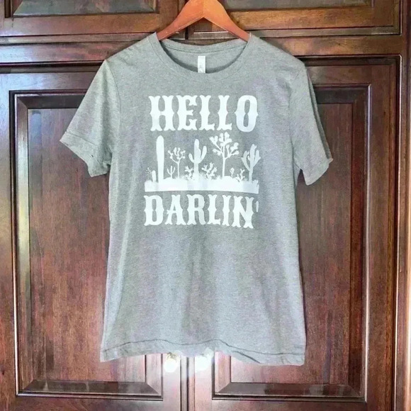 Hello Darlin’ Women's Bella + Canvas T-Shirt, Gray, Size M - Picture 4 of 9